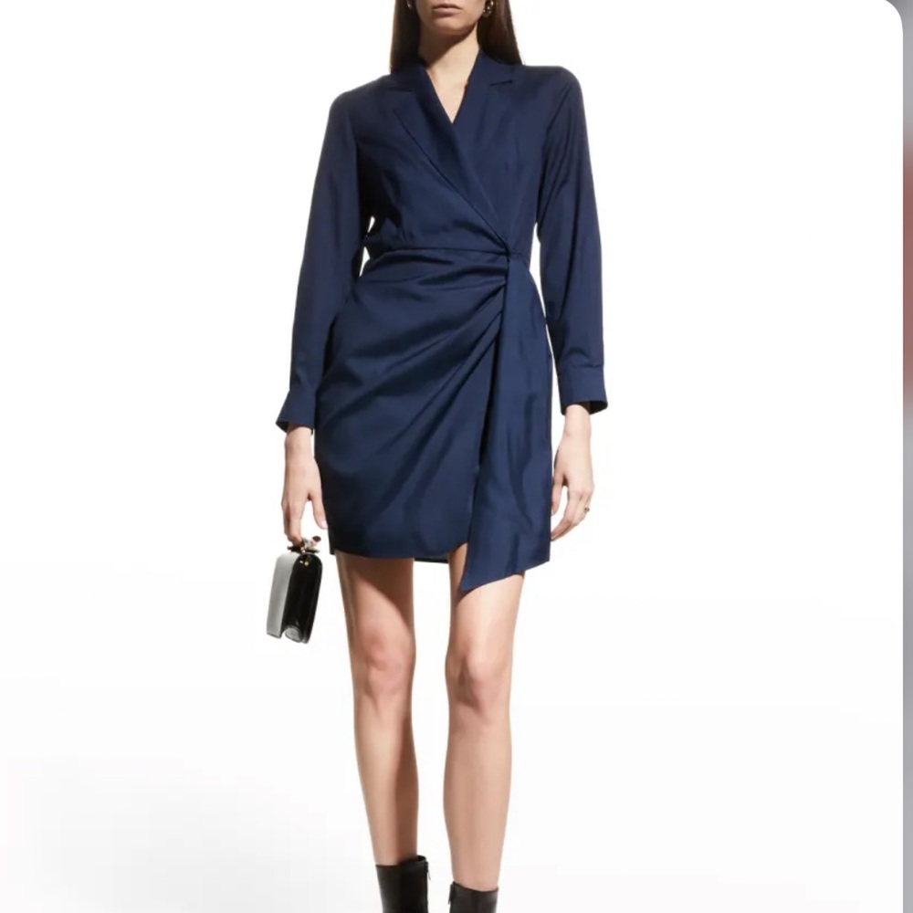 Max Mara James Long Sleeve Silk Wrap Dress